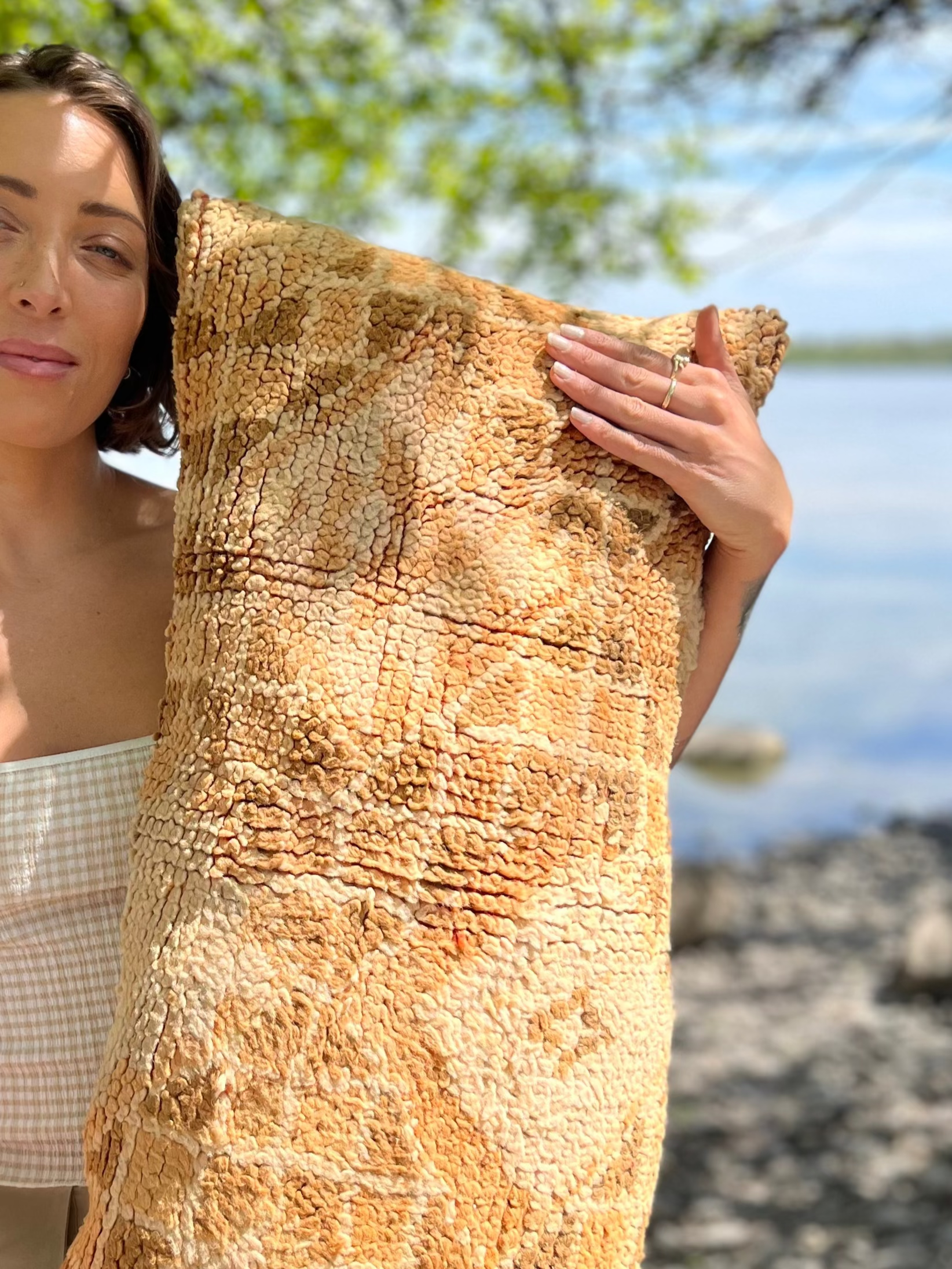 Amber Sun Lumbar Kilim Pillow