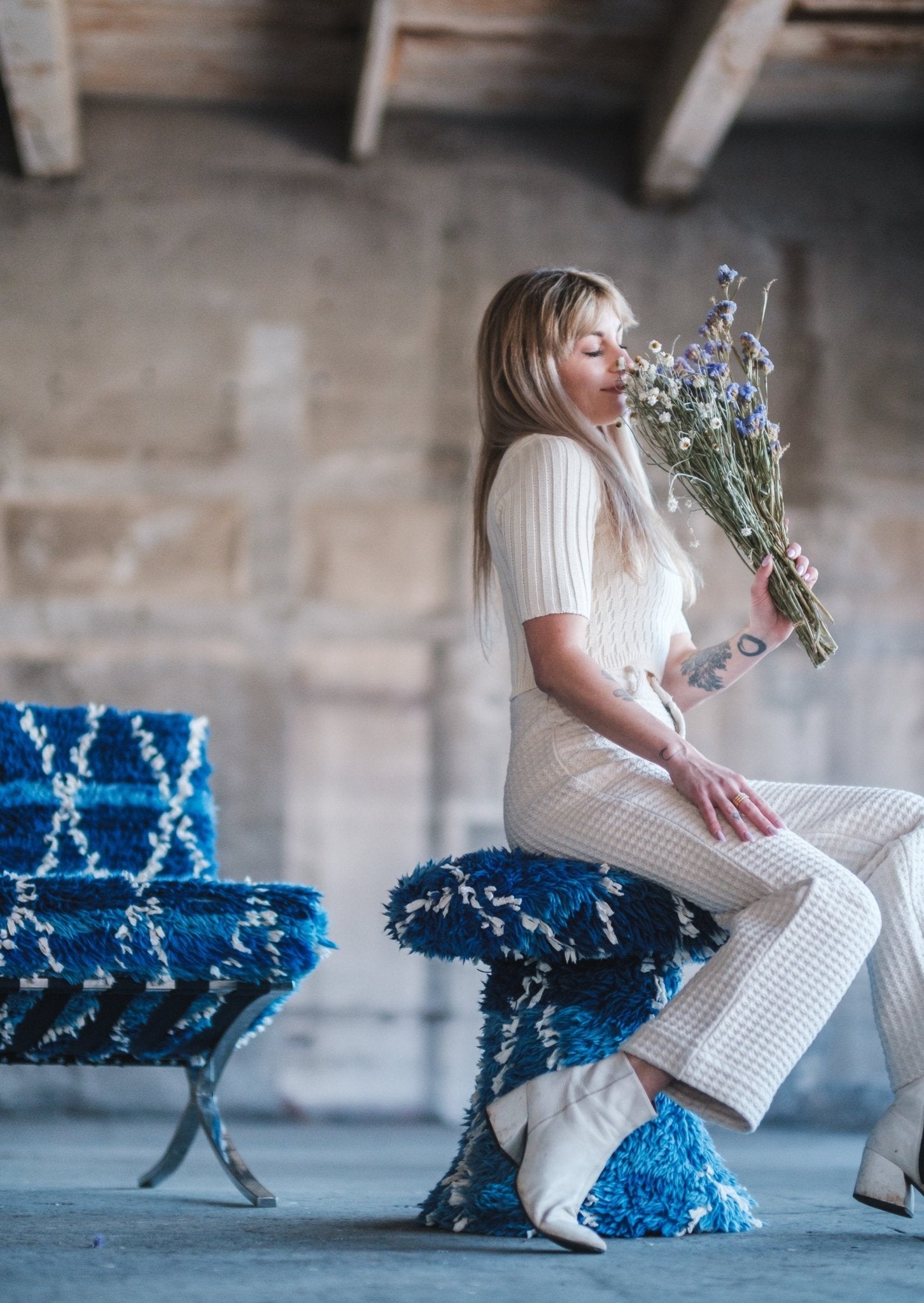 Blue Diamond Mycelia Stool - Modern Myth Decor