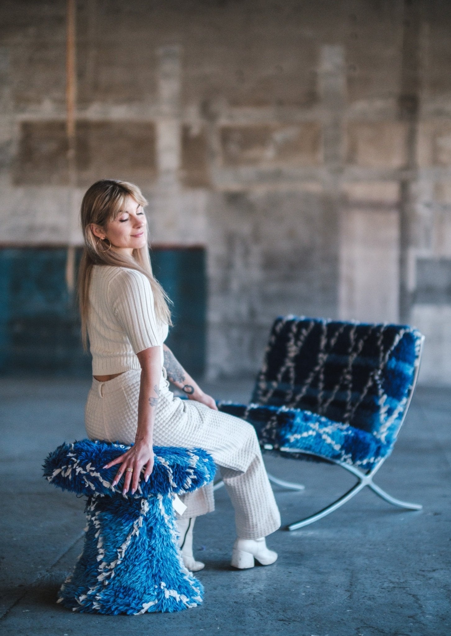 Blue Diamond Mycelia Stool - Modern Myth Decor