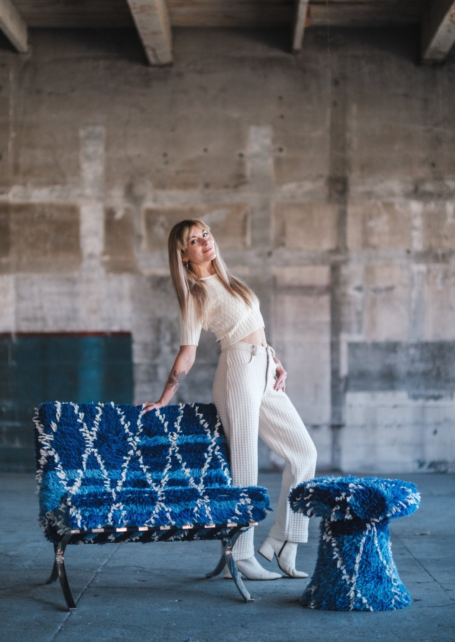 Blue Diamond Mycelia Stool - Modern Myth Decor