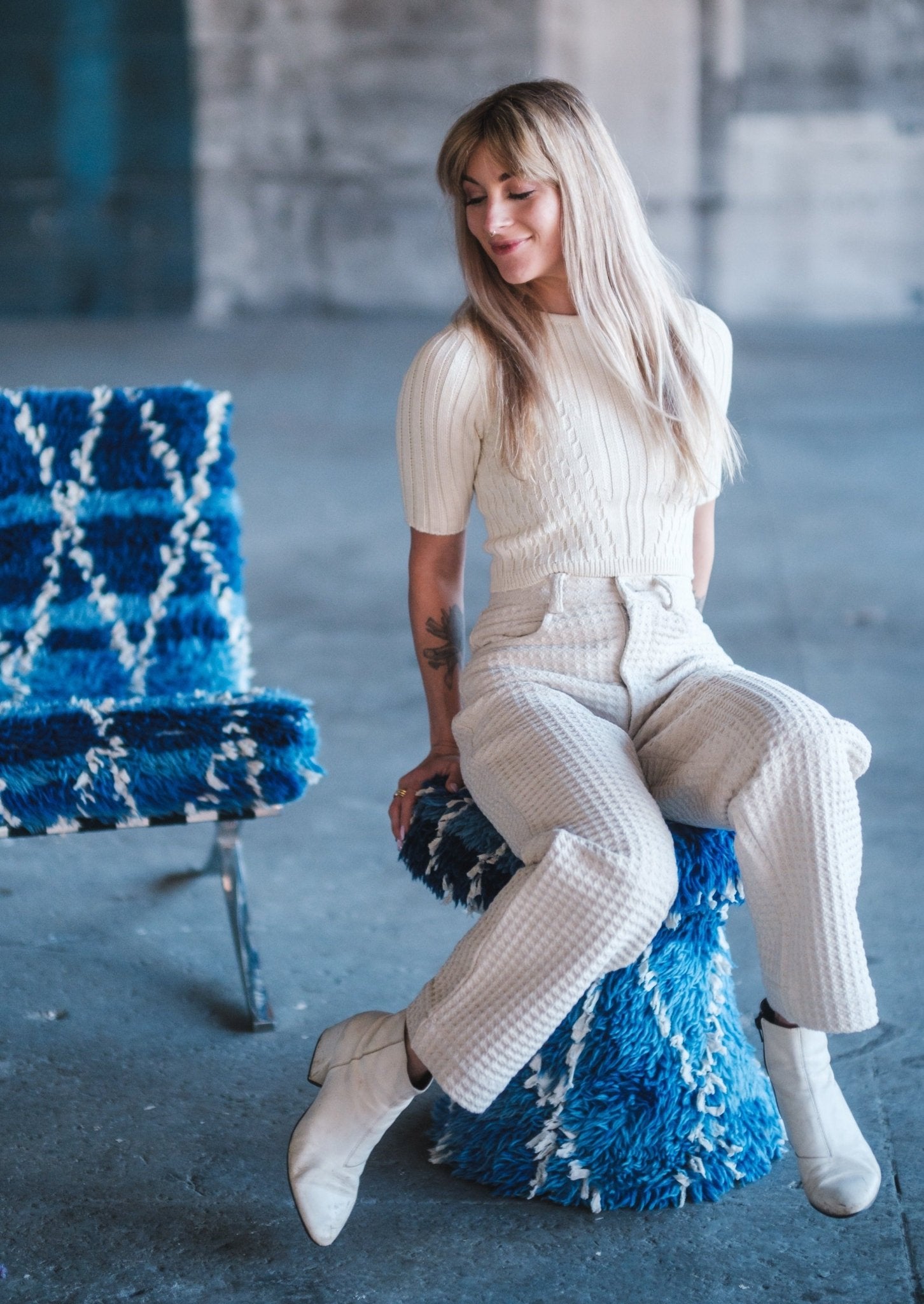 Blue Diamond Mycelia Stool - Modern Myth Decor