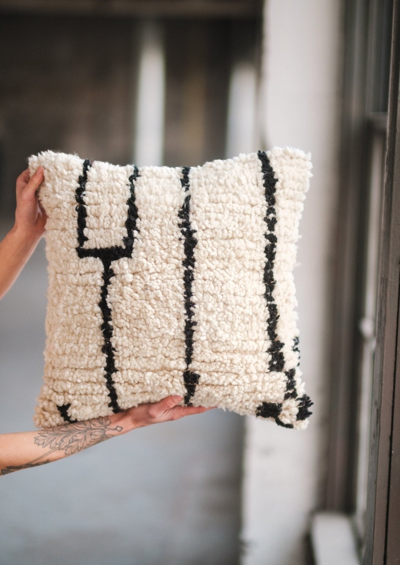 Black & White Plush Pillows - Modern Myth Decor