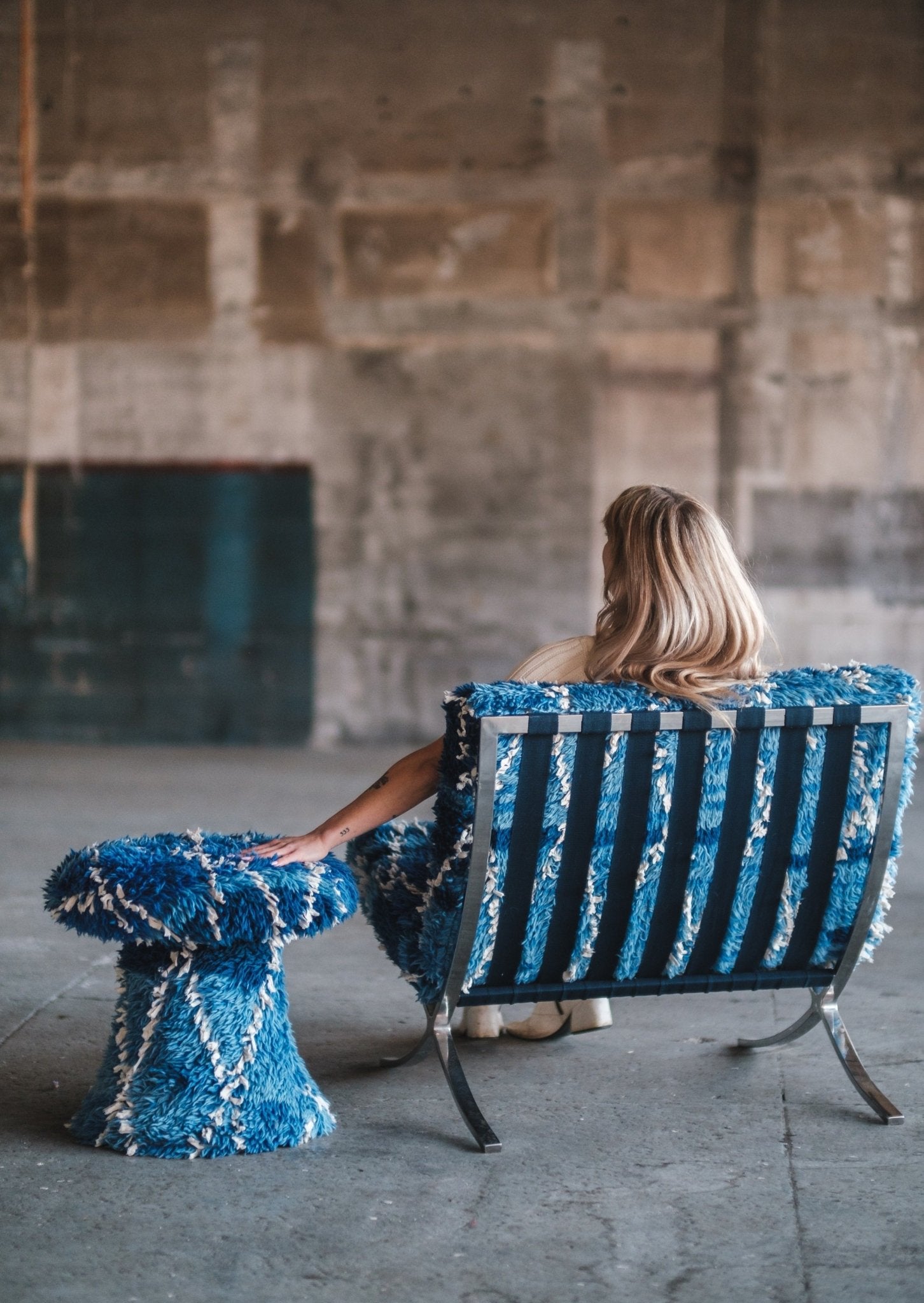 Blue Diamond Barcelona Chair - Modern Myth Decor